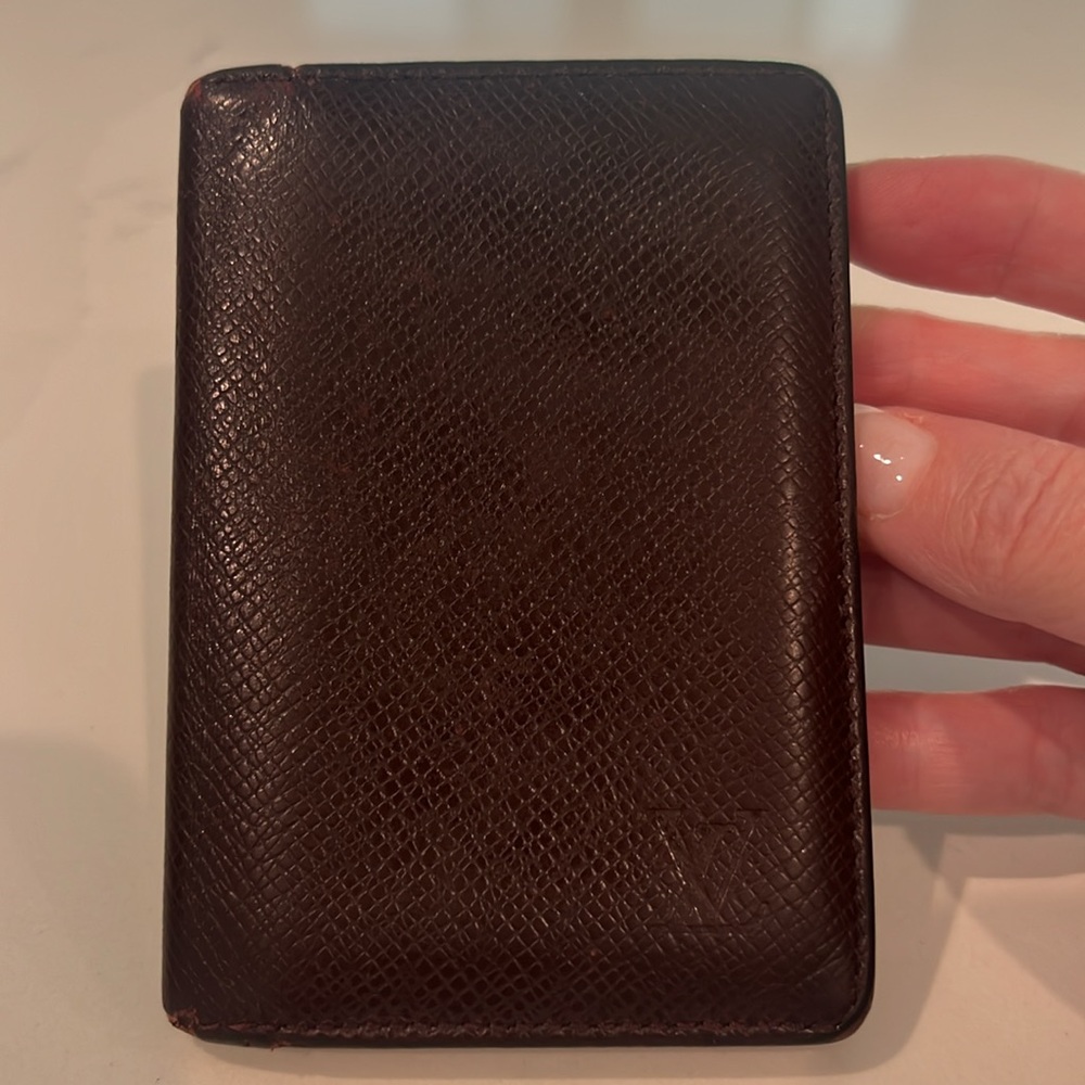 Louis Vuitton Bordeaux Burgundy Taiga Pocket Organizer Wallet Card Holder Slim